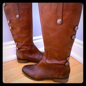 Arturo Chiang Brown tie-dye leather boots